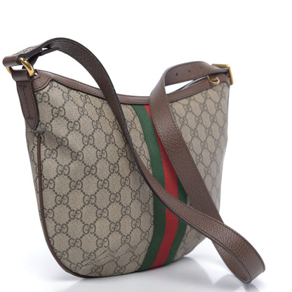 Gucci GG Supreme Monogram Web Small Ophidia Half Moon Hobo Brown 3 of 13