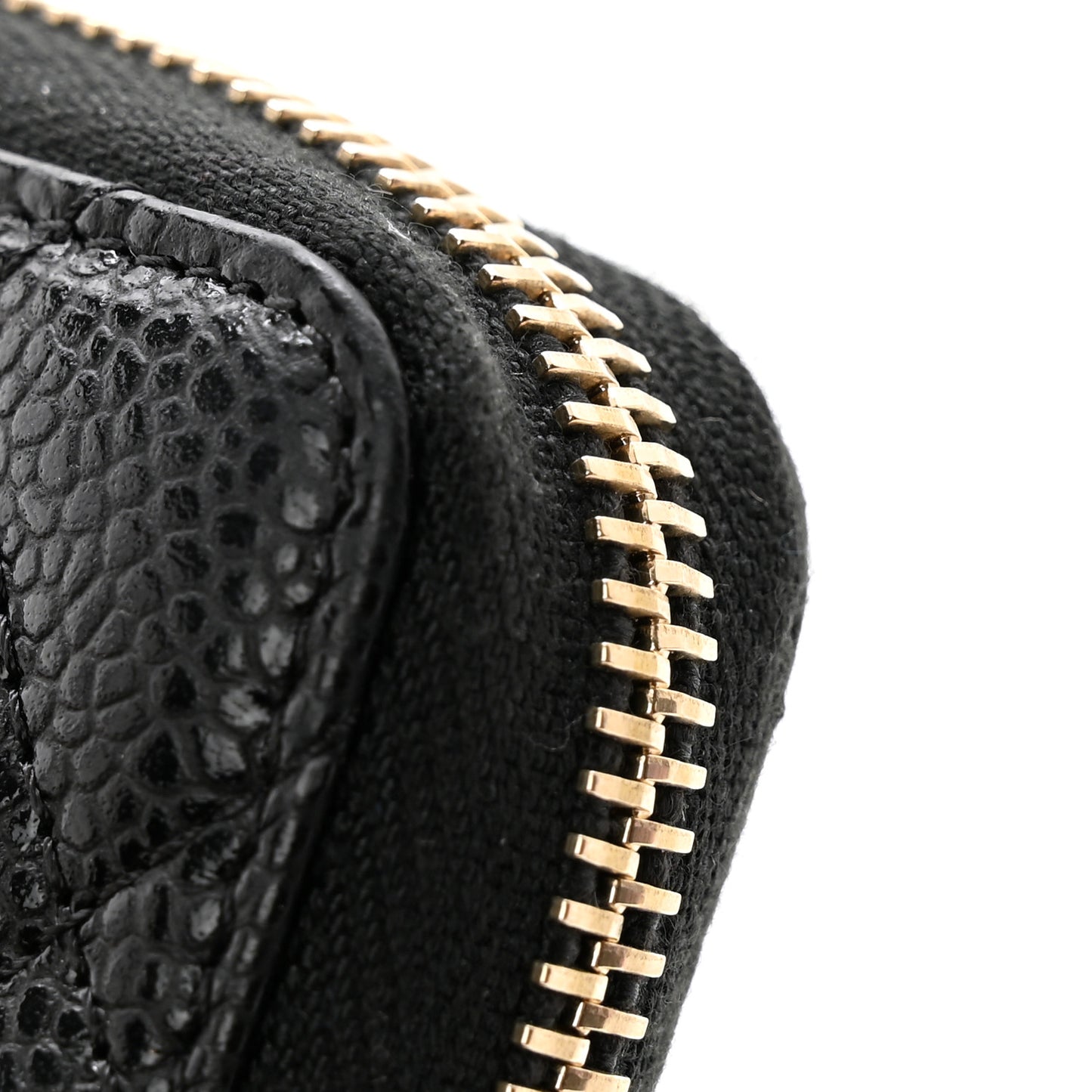 Caviar Quilted Zip Coin Purse Black