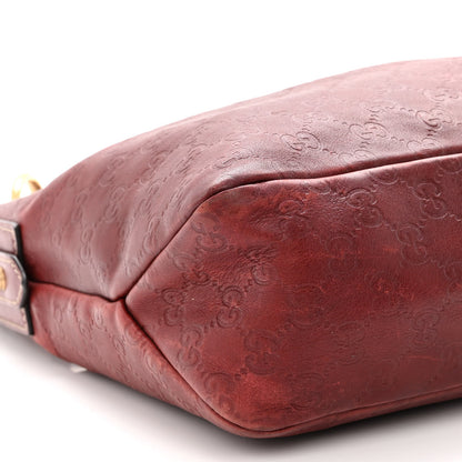 Gucci Guccissima Medium Horsebit Chain Hobo Red 8 of 12