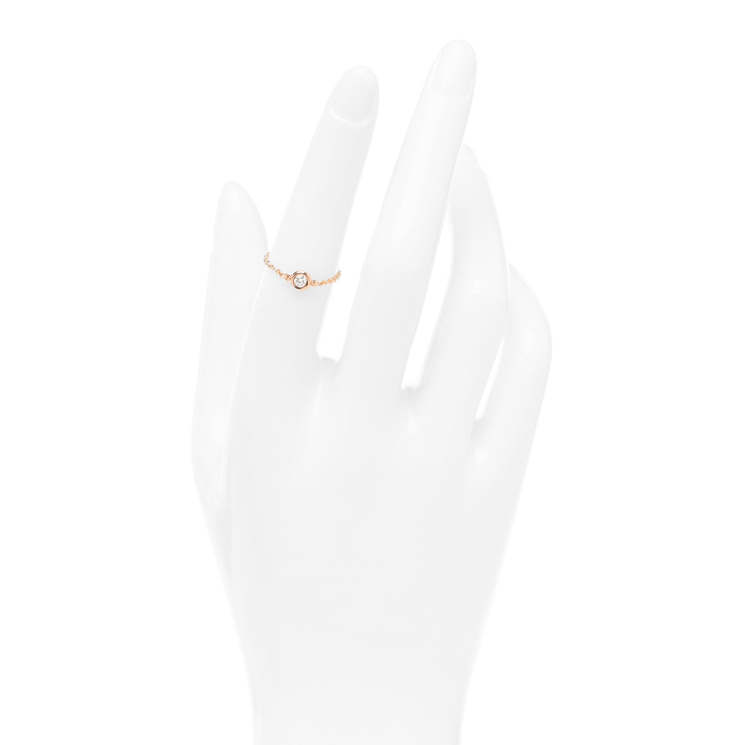 Tiffany Rose Gold Diamond .07ct Elsa Peretti Diamonds By The Yard Ring 50 5.5 2 of 4