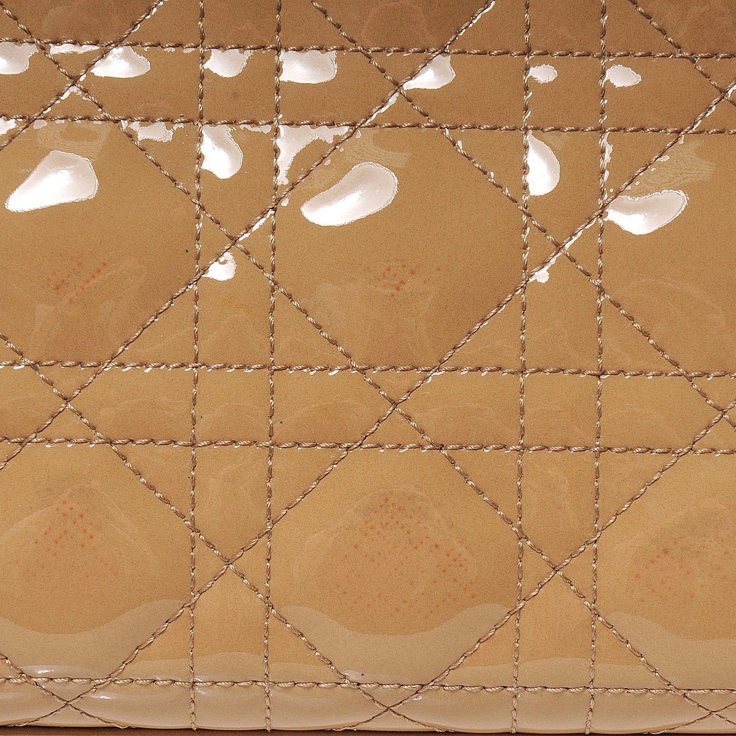 Patent Cannage Large Lady Dior Beige