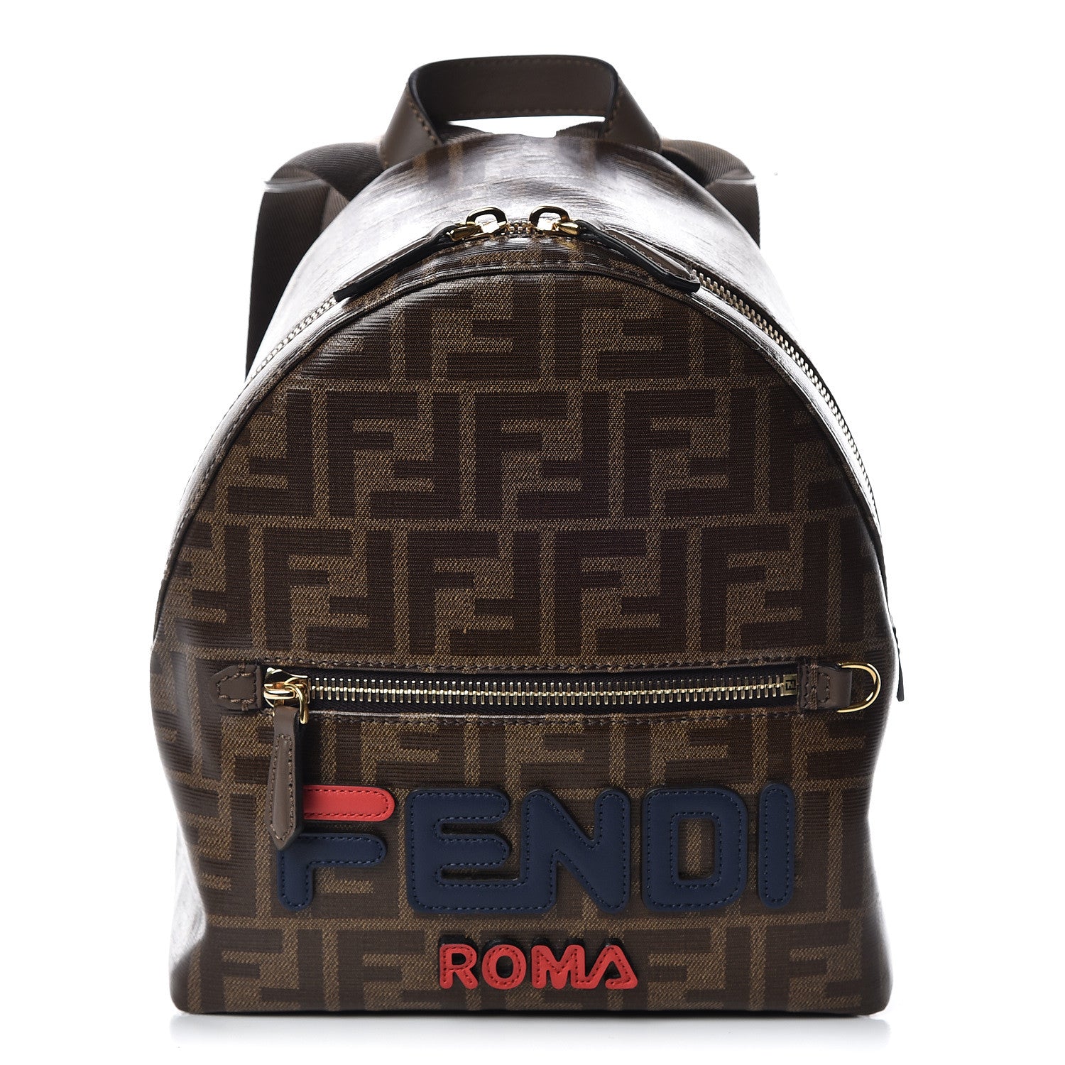 Fendi X FILA Glazed Fabric Vitello Century FF 1974 Mania Mini Backpack Mogano Panna Blueberry 409297 – FASHIONPHILE