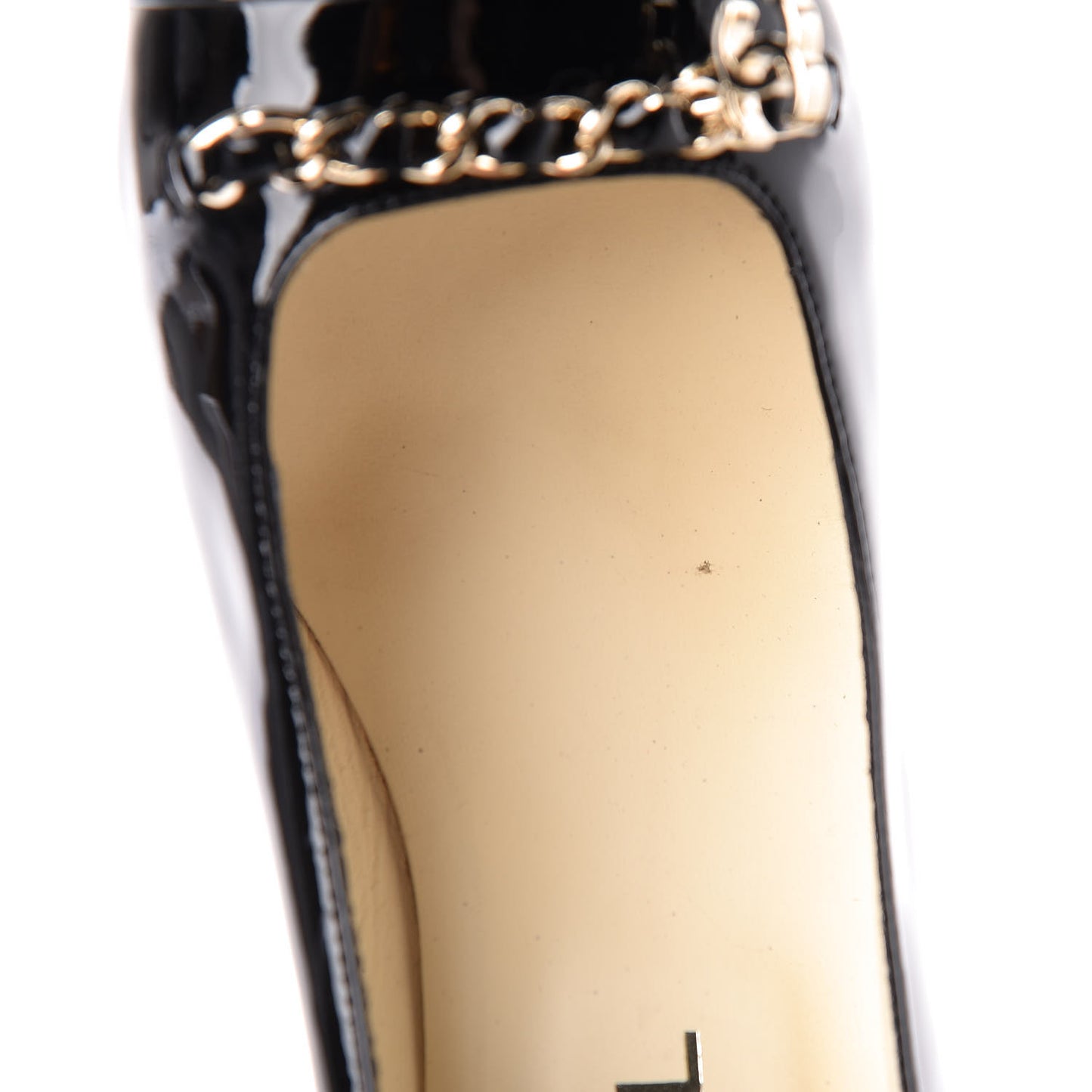 Patent CC Chain Cap Toe Pumps 39 Black