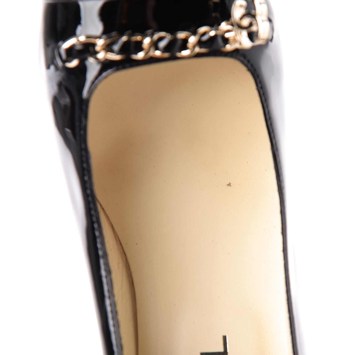 Chanel Patent CC Chain Cap Toe Pumps 39 Black 14 of 14