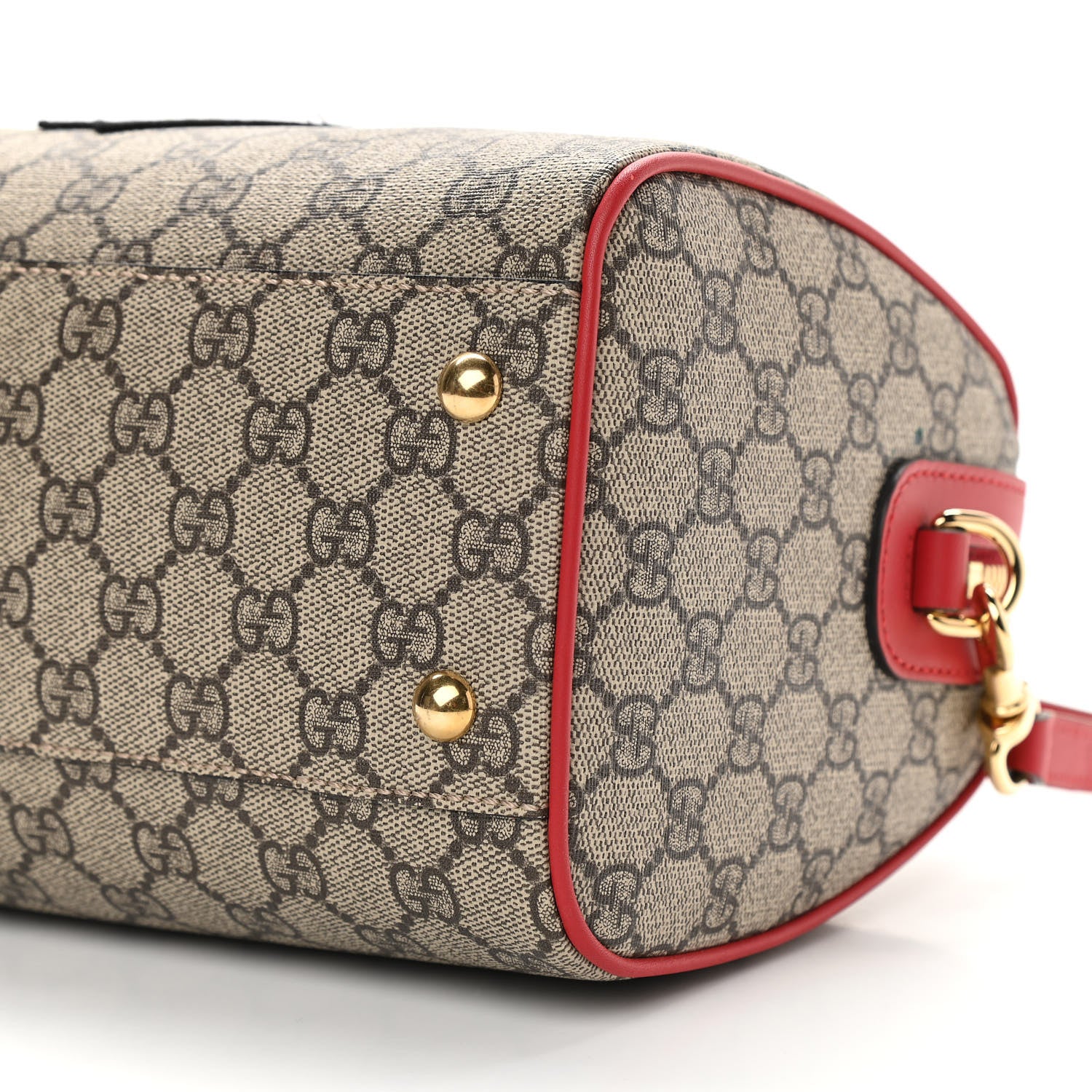 Gucci GG Supreme Monogram Kingsnake Heart Embroidered Small Boston Red 10 of 10