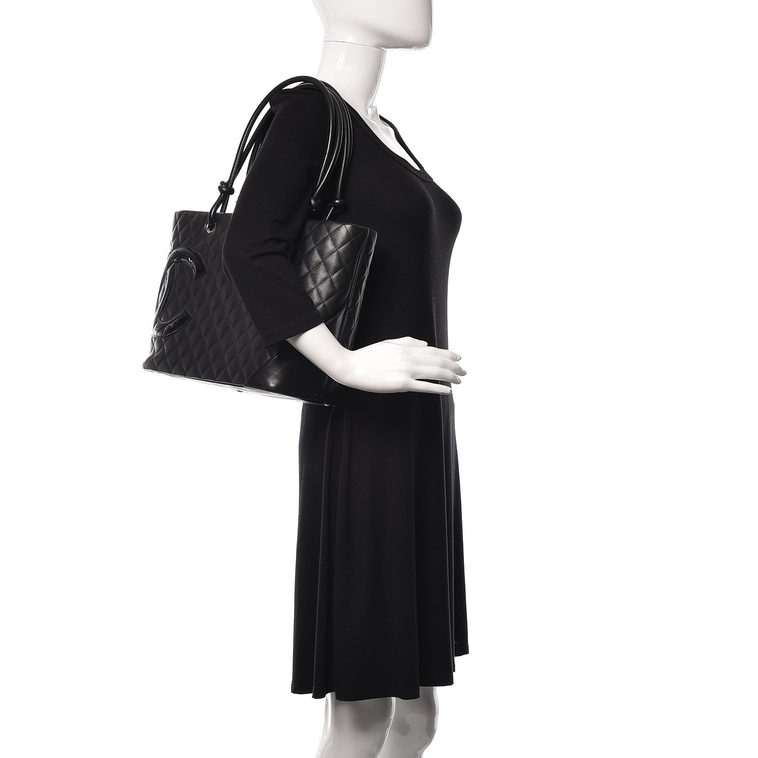 Chanel Calfskin Quilted Large Cambon Tote Black 2 of 12