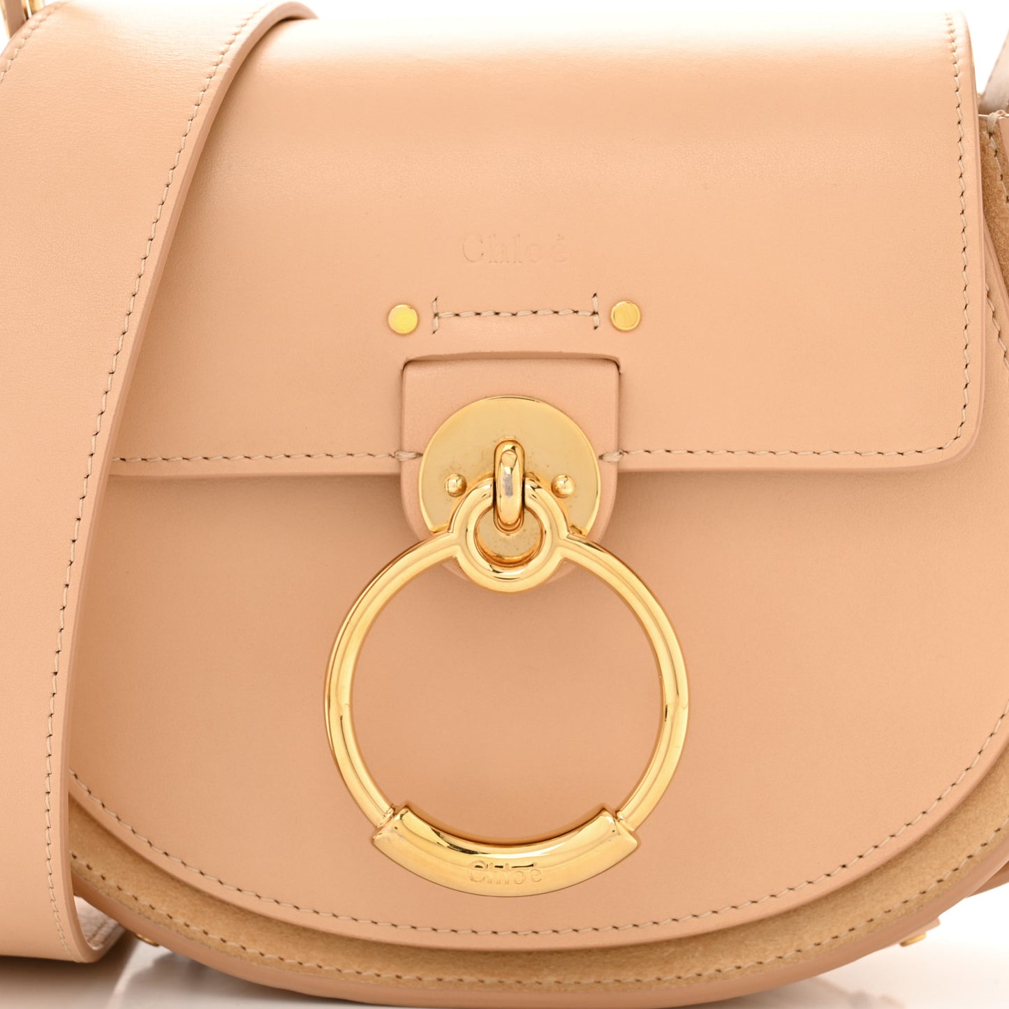 Calfskin Suede Small Tess Bag Biscuit Pink