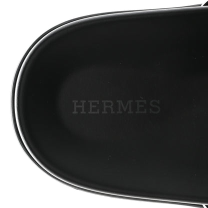 Hermes Calfskin Womens Chypre Sandals 37 Black 7 of 9
