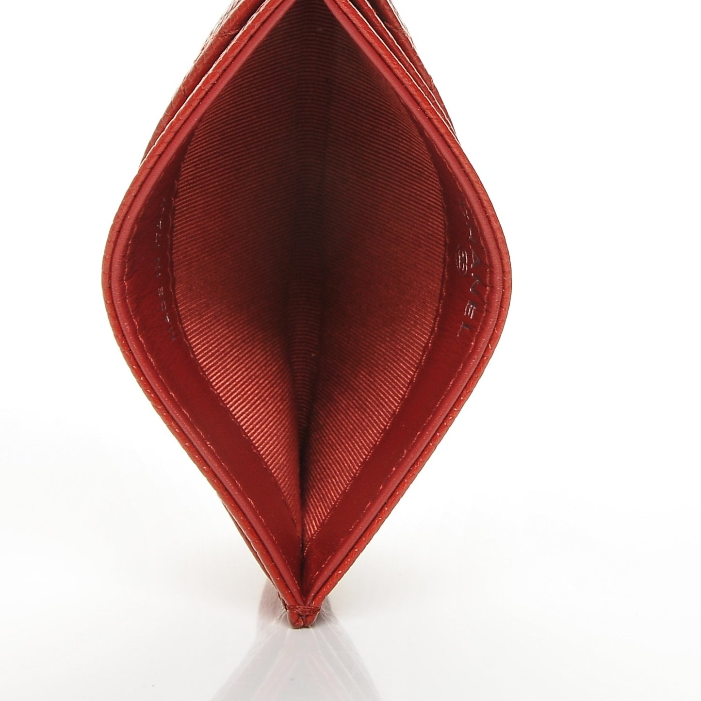 Caviar Quilted Card Holder Red