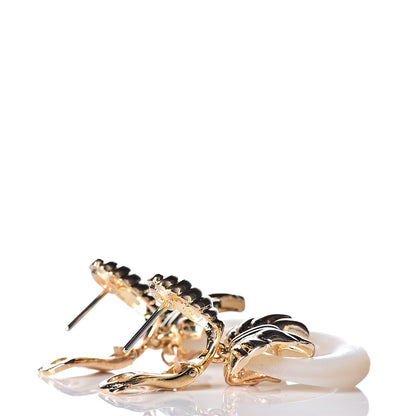 Van Cleef & Arpels 18K Yellow Gold Mother of Pearl Interchangeable Bow Door Knocker Earring 3 of 4