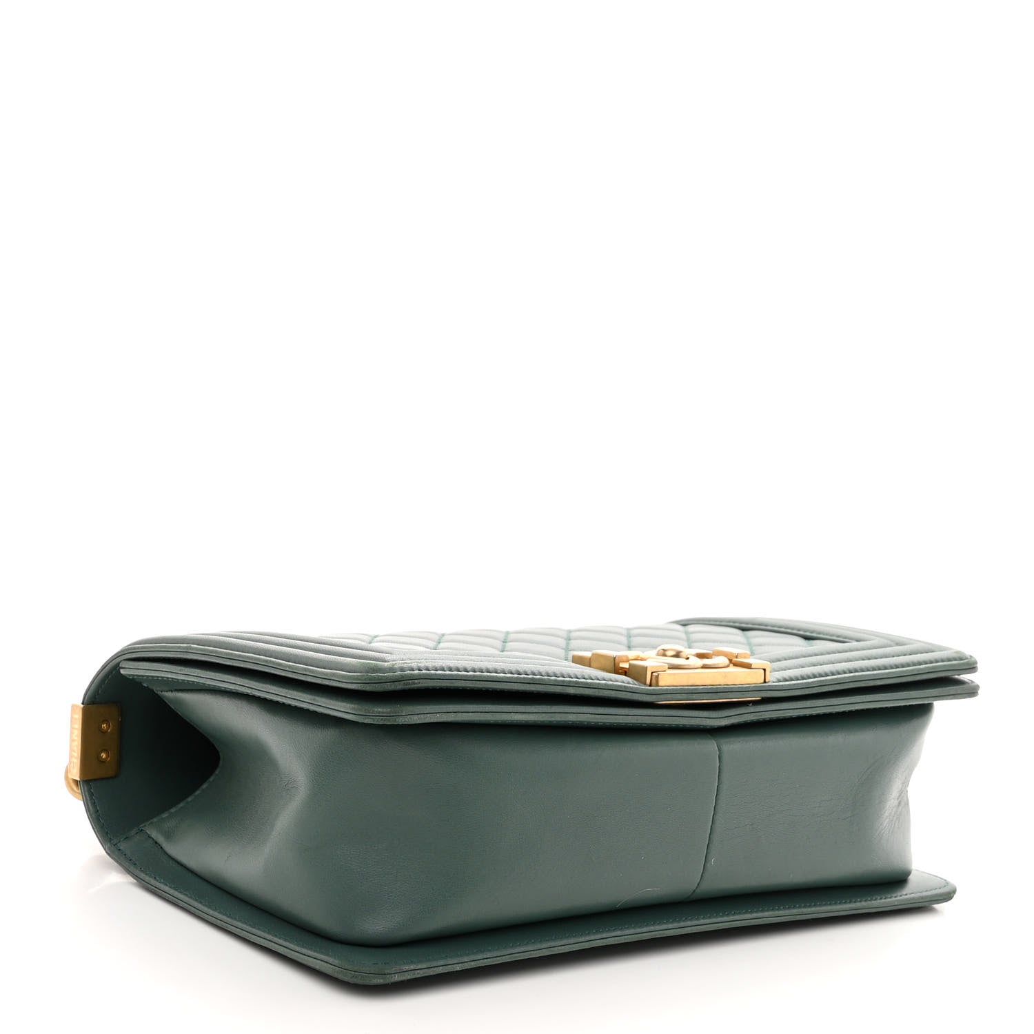 Chanel Calfskin Quilted Medium Boy Flap Dark Green 4 of 10