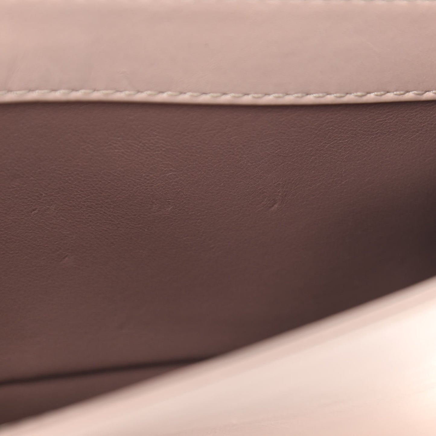Glazed Calfskin Quilted Mini Straight Lined Flap Beige