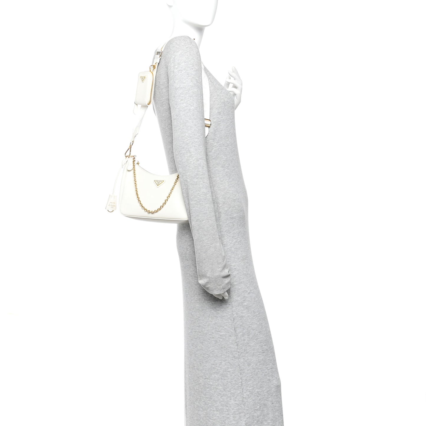 Saffiano Re-Edition 2005 Shoulder Bag White