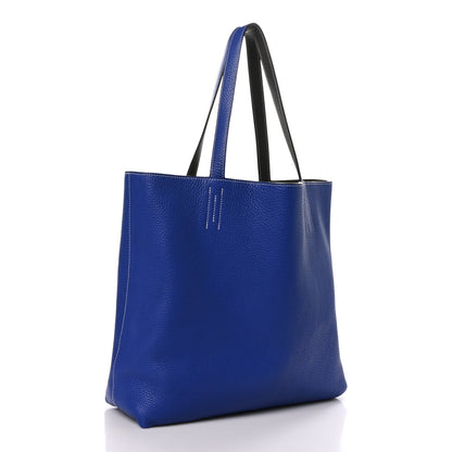 Hermes Taurillon Clemence Double Sens 36 Reversible Tote Graphite Bleu Electrique 10 of 12