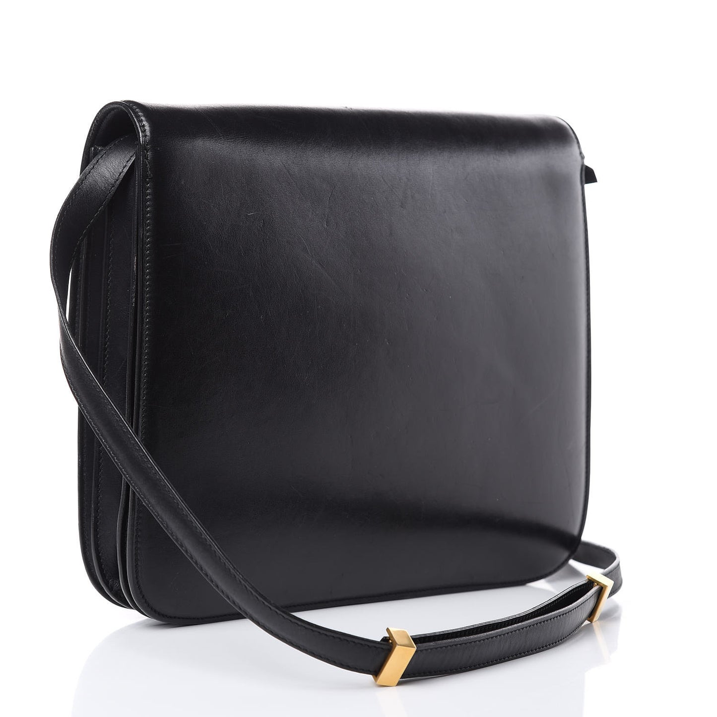 Smooth Calfskin Large Classic Box Flap Bag Black