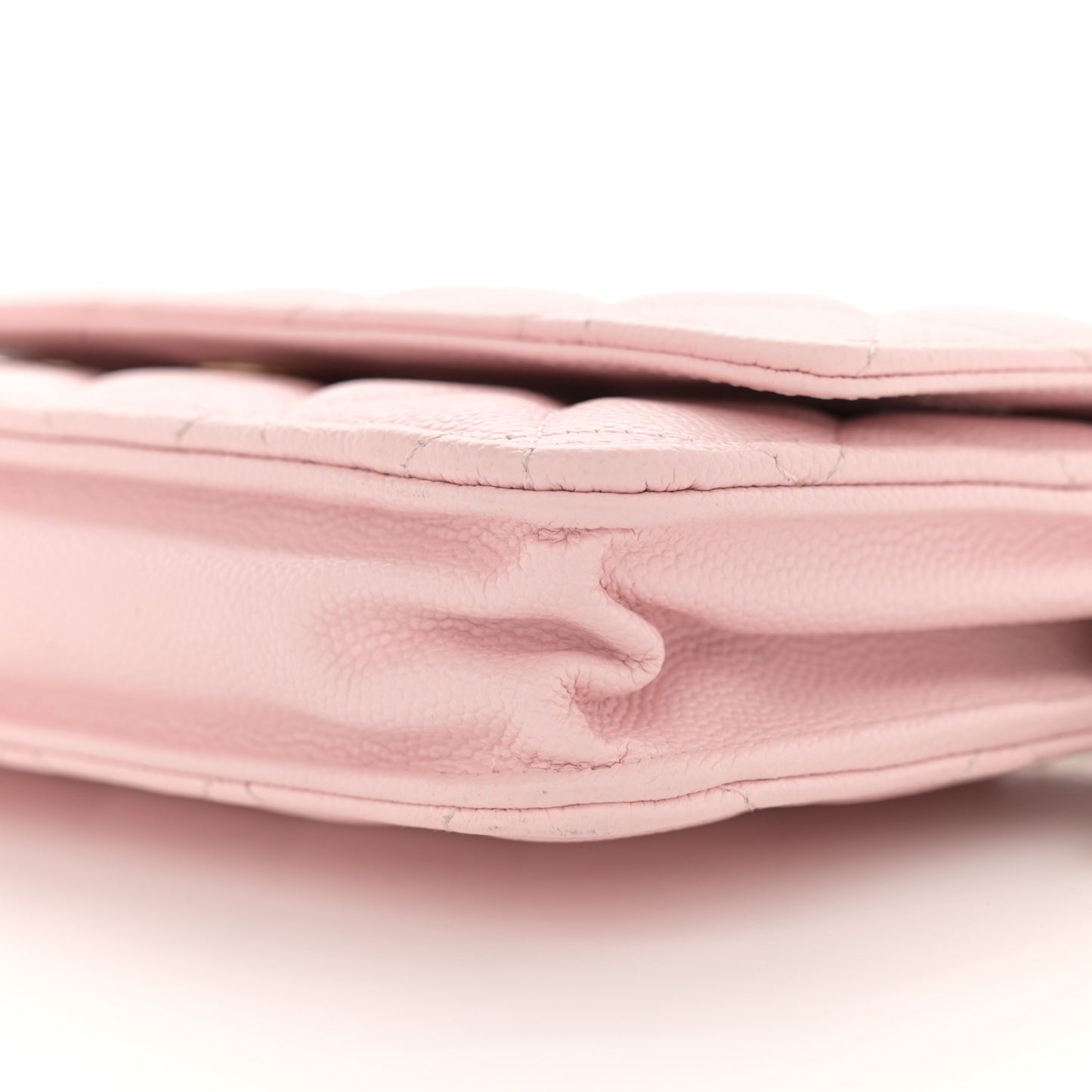 Caviar Quilted Wallet on Chain WOC Light Pink