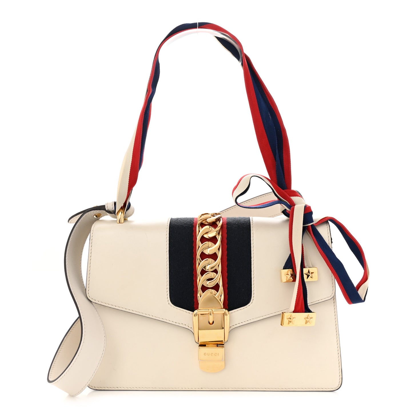 Calfskin Small Sylvie Shoulder Bag Off White