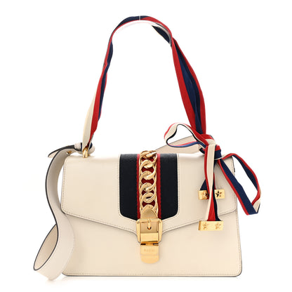 Gucci Calfskin Small Sylvie Shoulder Bag Off White 1 of 15