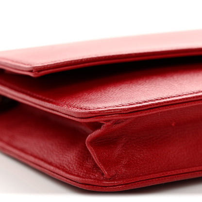 Chanel Caviar Sevruga Wallet on Chain WOC Red 9 of 12
