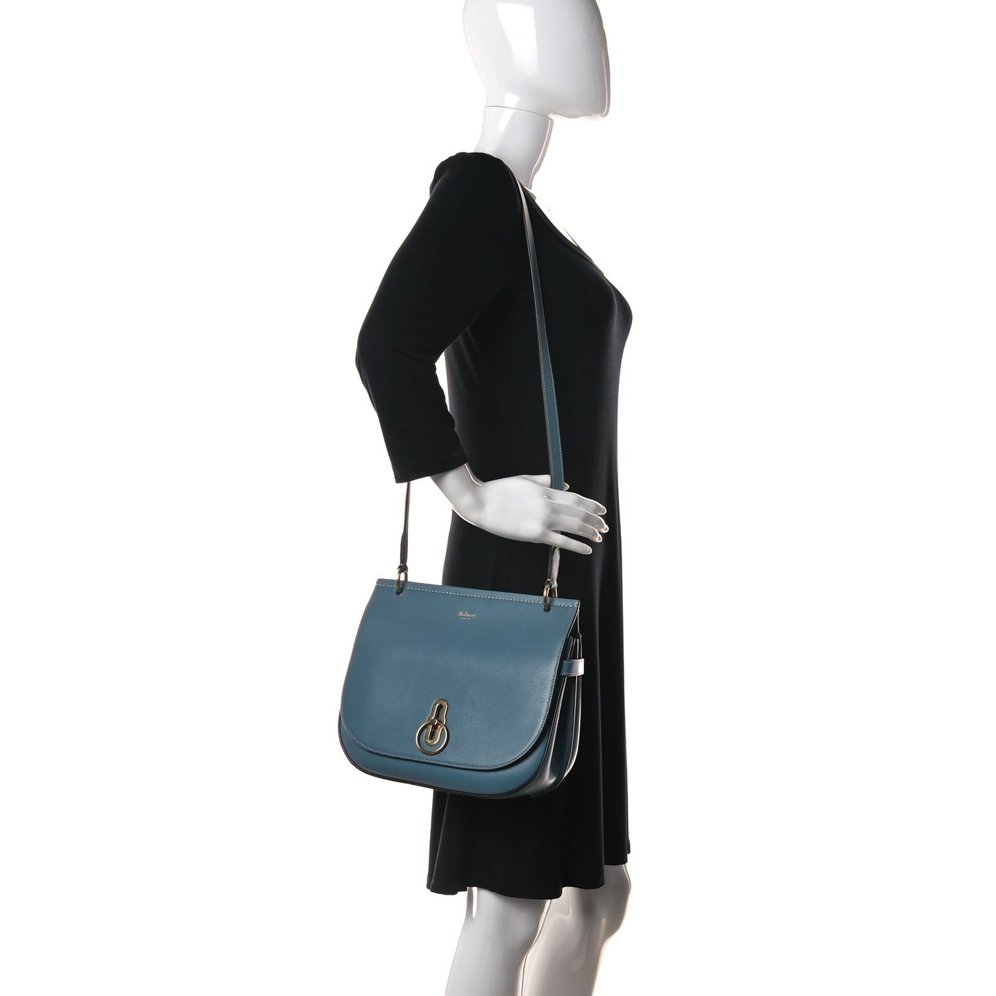 Silky Calfskin Amberley Satchel Blue