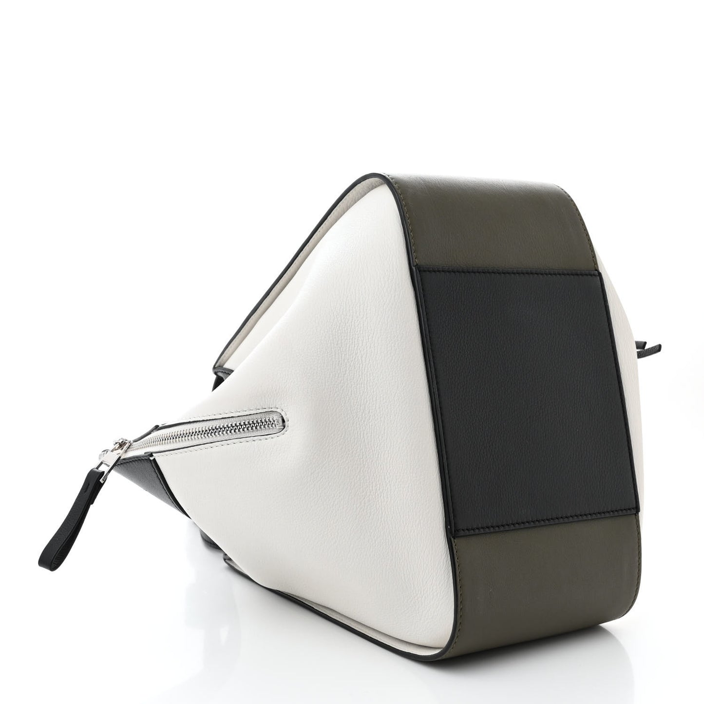 Calfskin Small Hammock Shoulder Bag Khaki Green Soft White