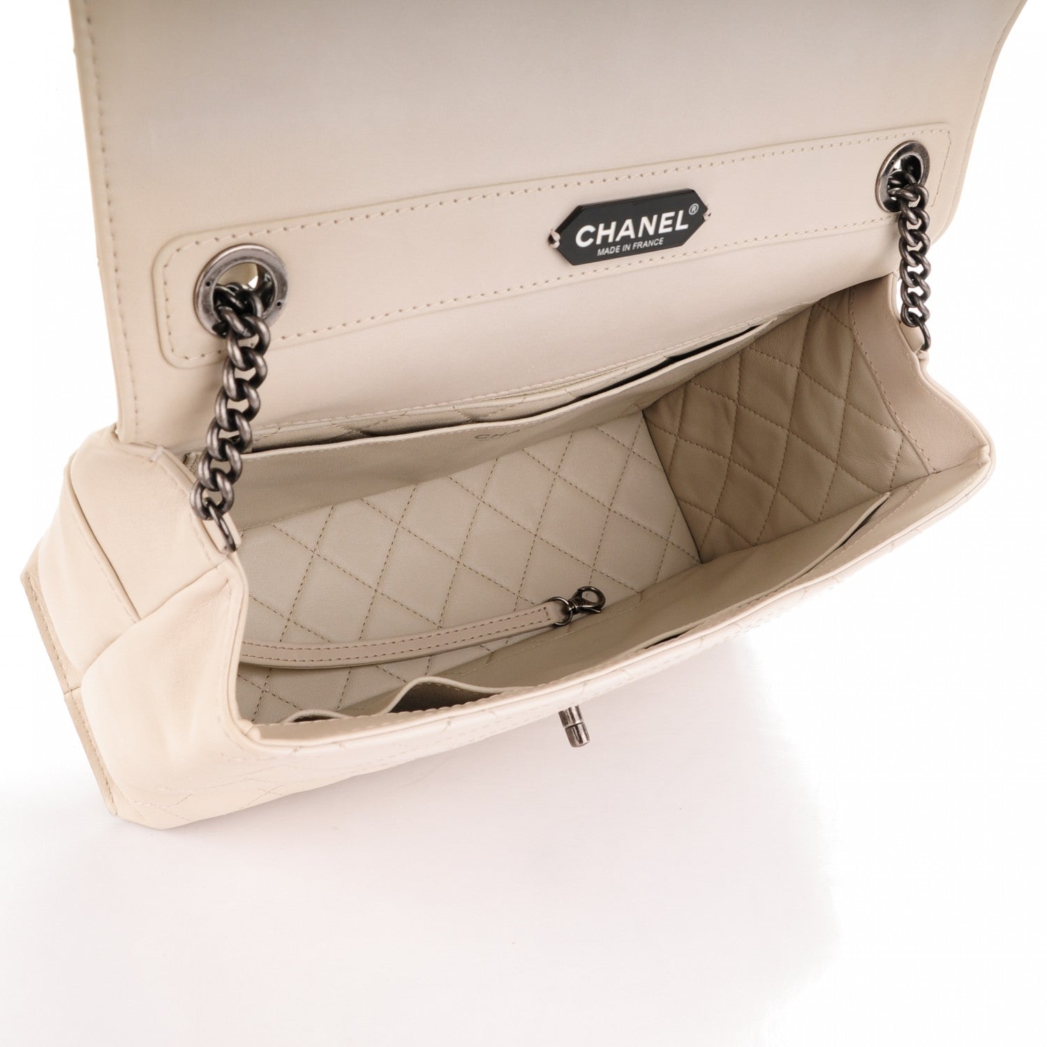 Chanel Calfskin Stitched Urban Luxury Top Handle Bag Ivory 6 of 8