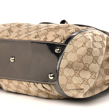 Gucci Monogram Large Pop Bamboo Top Handle Tote Pewter 8 of 15