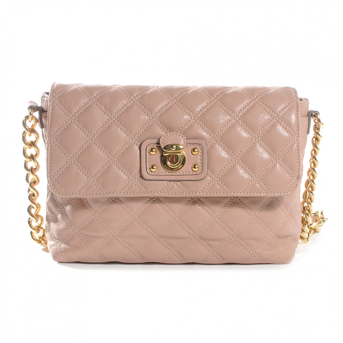 Leather Quilted The L Single Shoulder Bag Blush