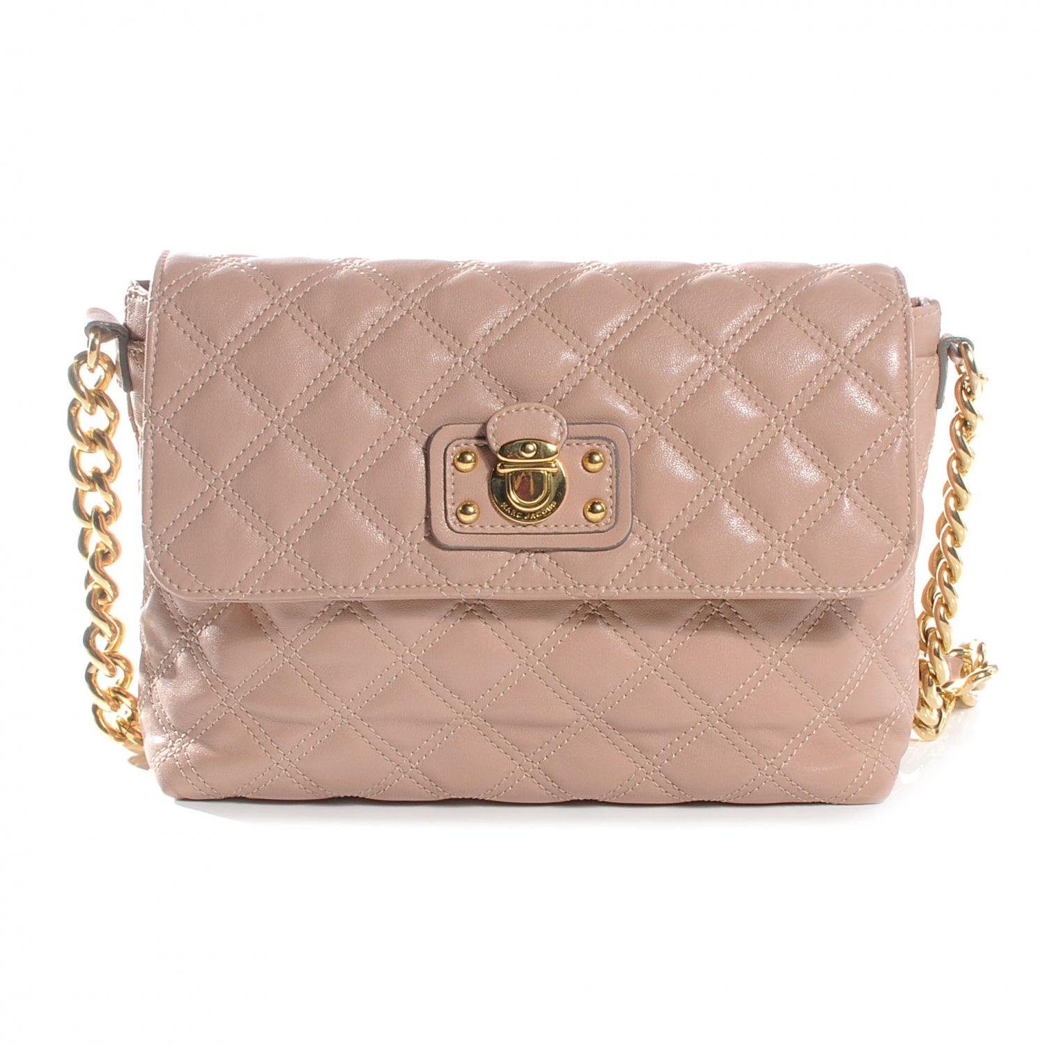 Marc Jacobs Leather Quilted The L Single Shoulder Bag Blush 1 of 8