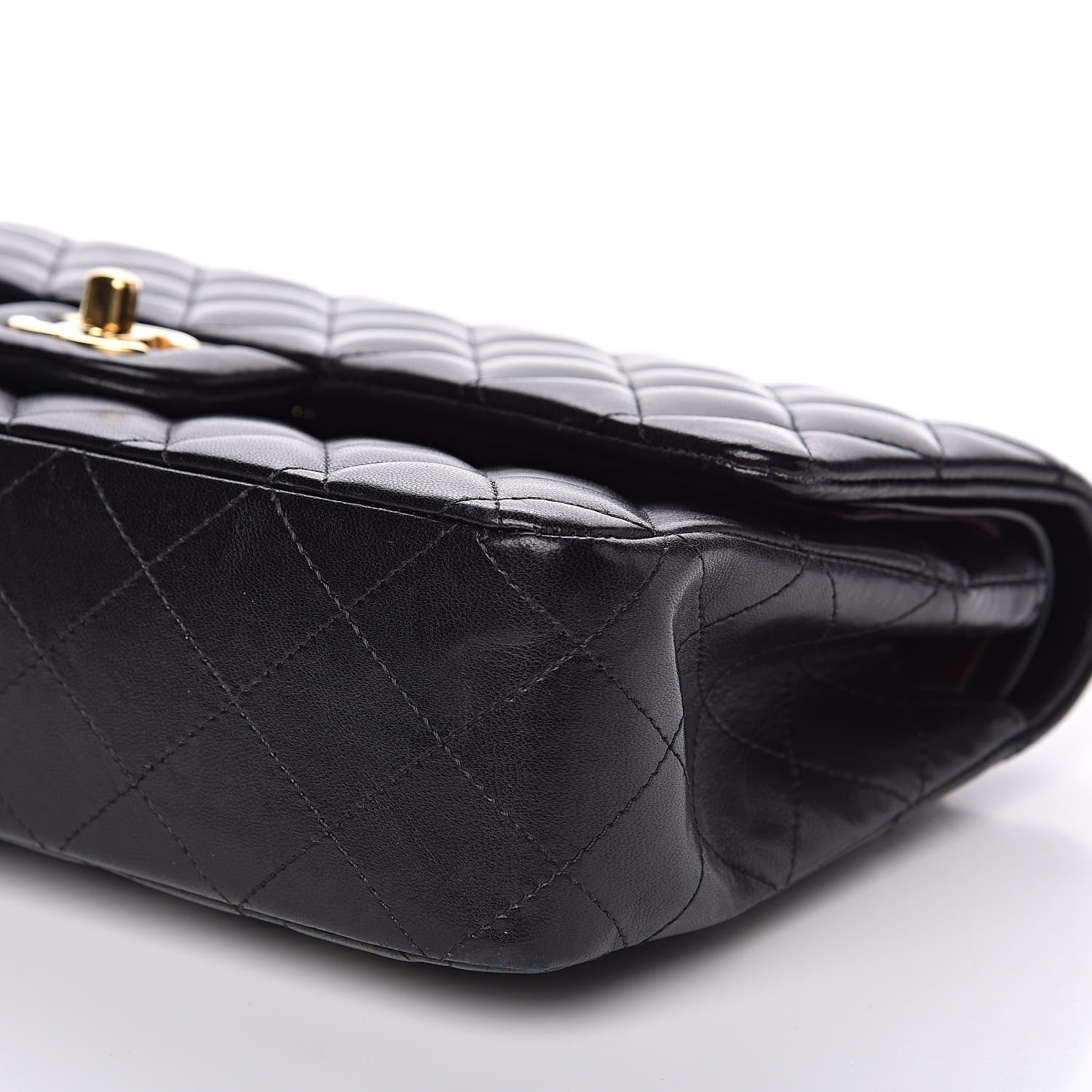 Chanel Lambskin Quilted Medium Double Flap Black 10 of 16
