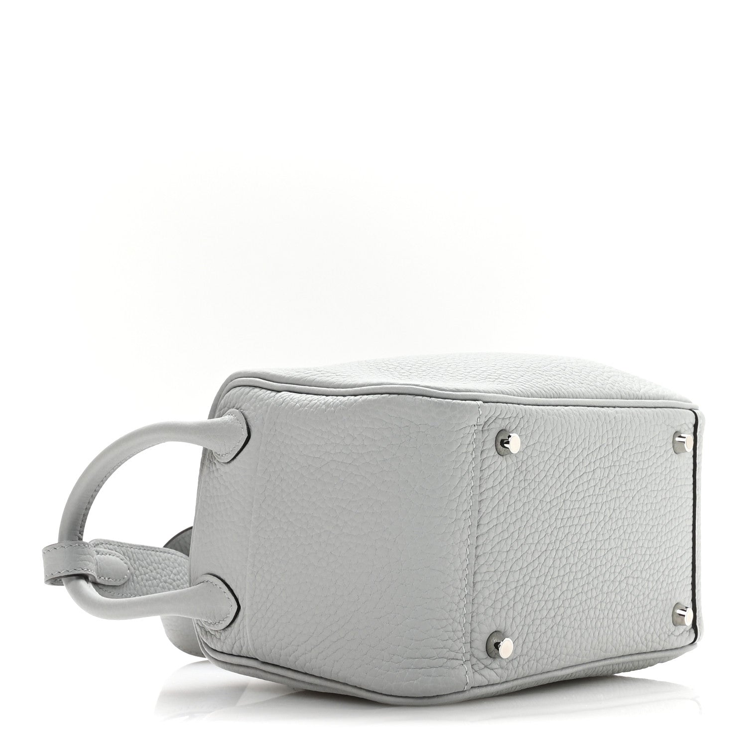 Hermes Taurillon Clemence Mini Lindy 20 Bleu Glacier 4 of 11