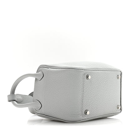 Hermes Taurillon Clemence Mini Lindy 20 Bleu Glacier 4 of 11