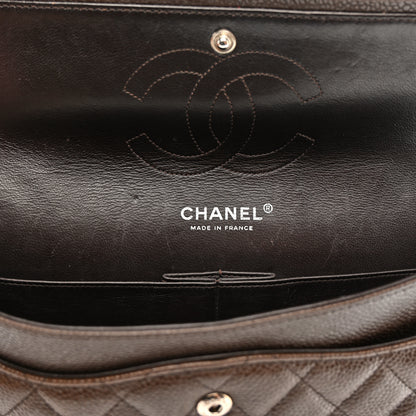Chanel Caviar Quilted Medium Double Flap Brown 21 of 33