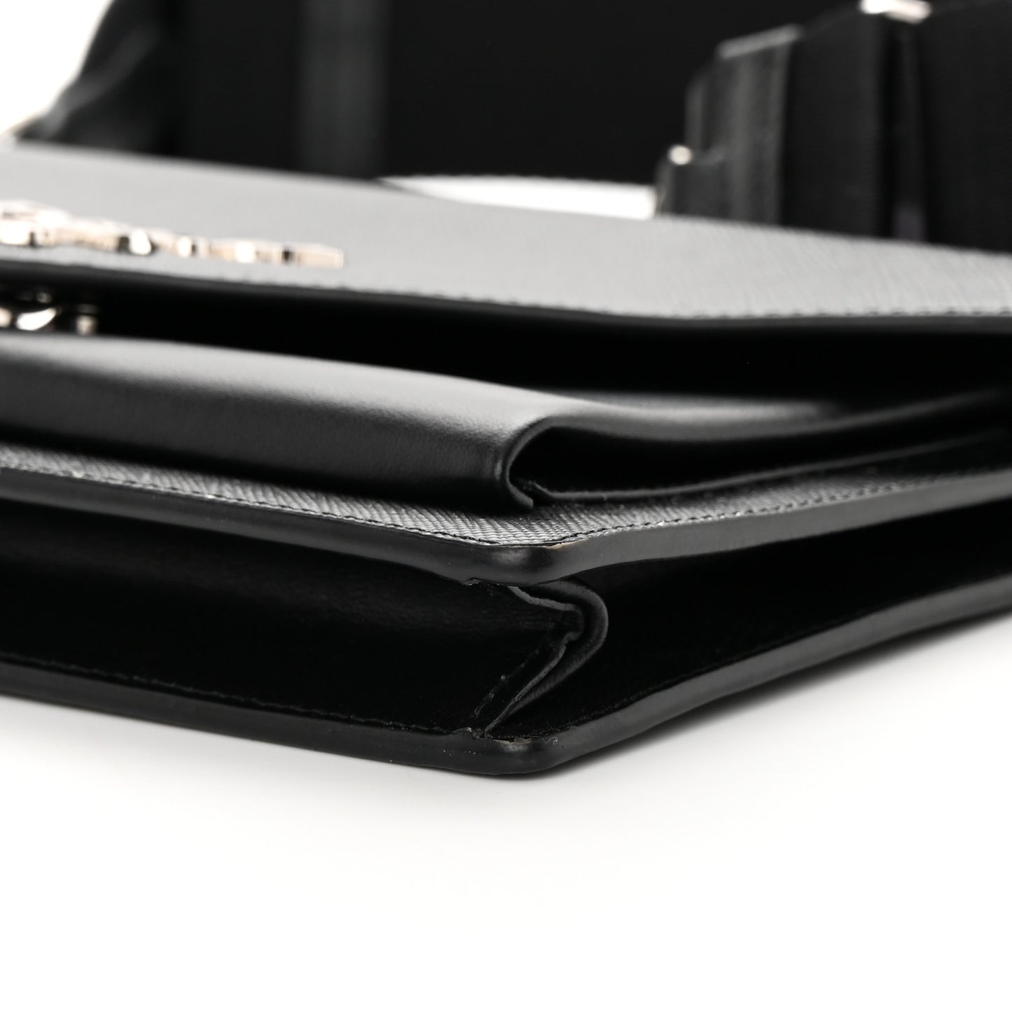 Saffiano City Calf Mini Envelope Bag Black