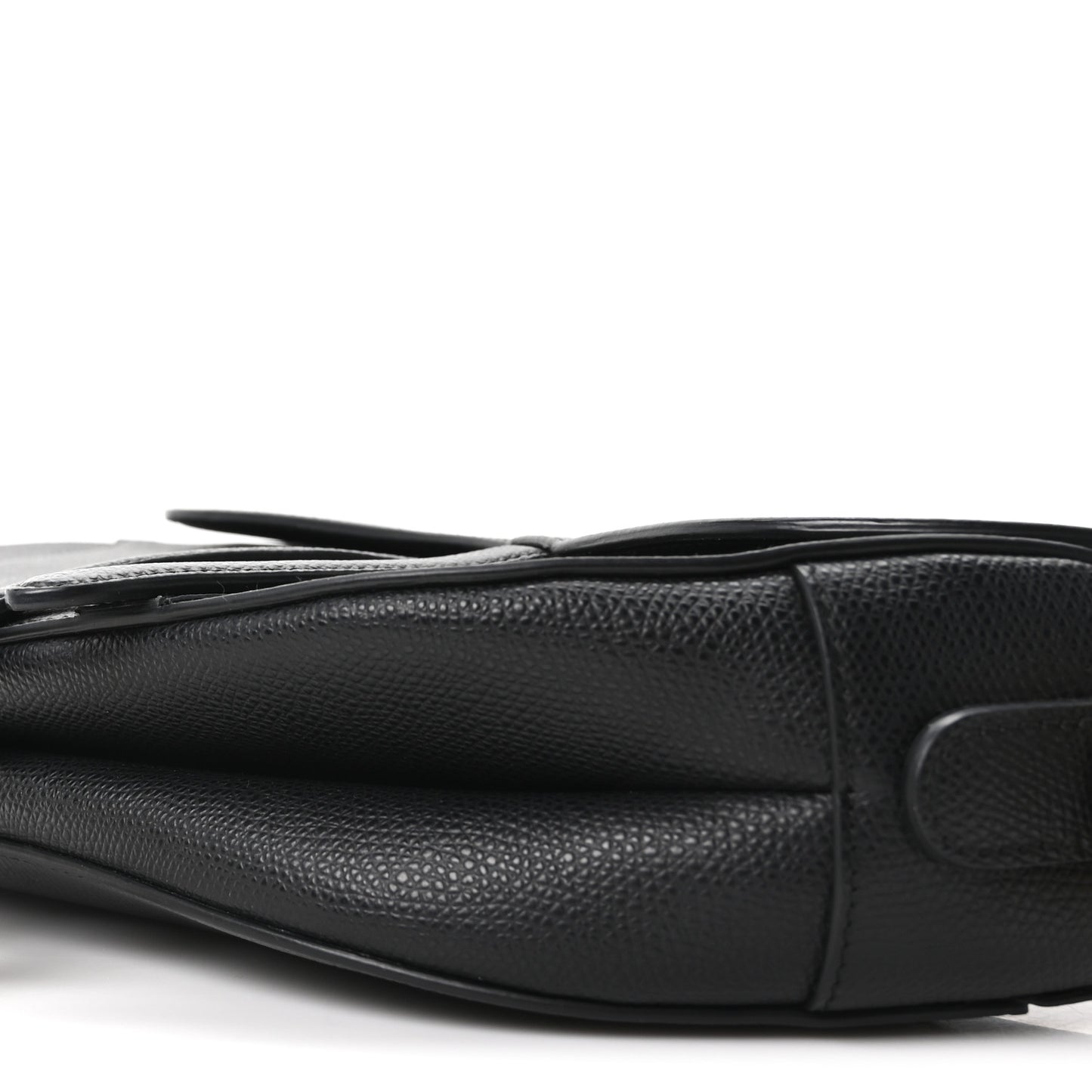 Grained Calfskin Saddle Bag Black