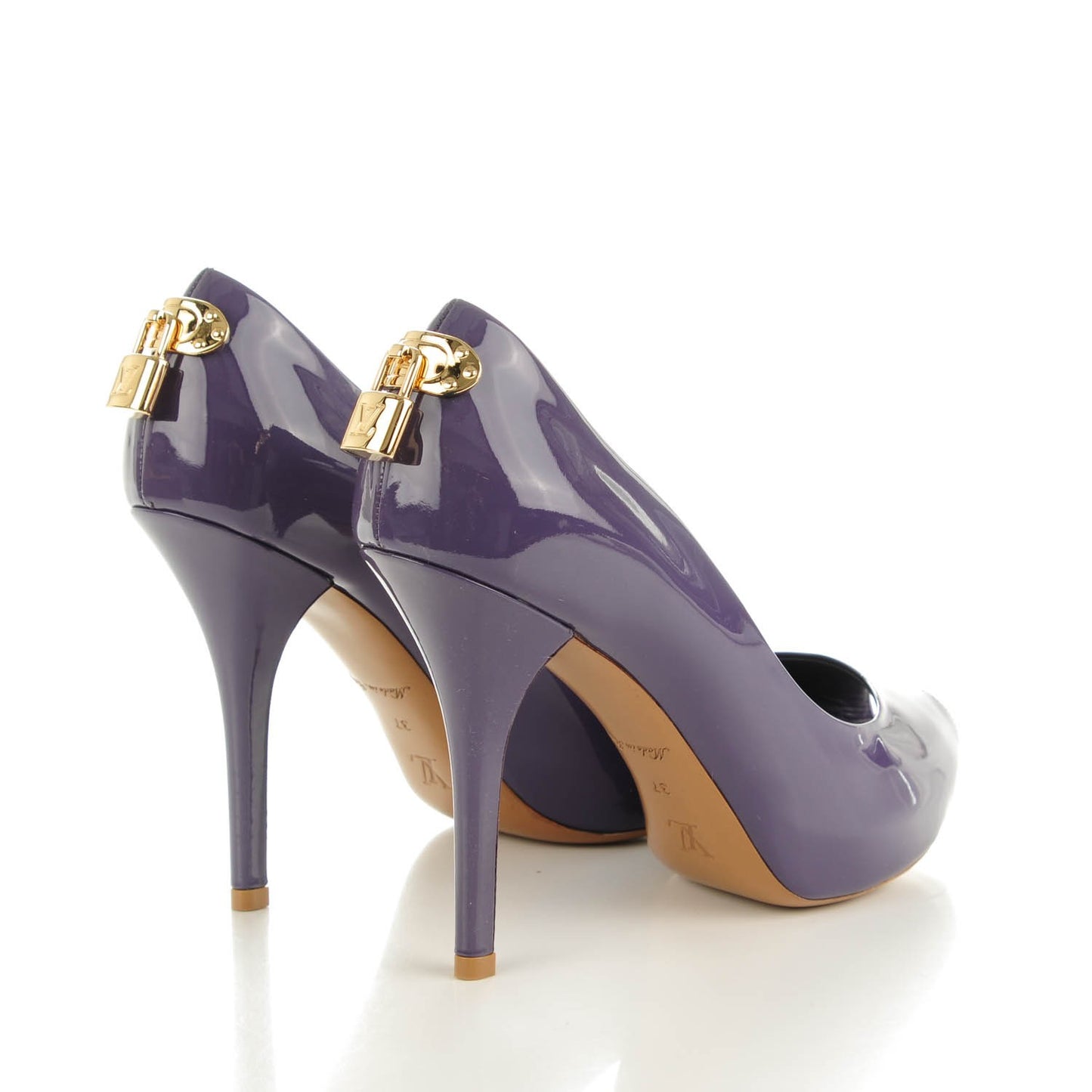 Patent Calfskin Oh Really Peep Toe Pumps 37 Violet