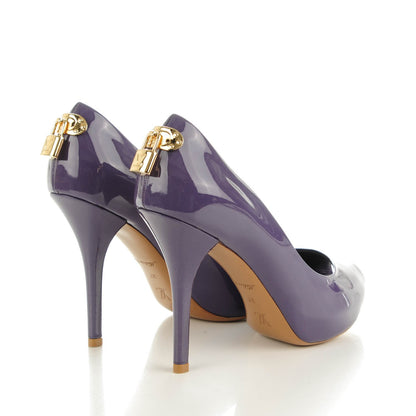 Louis Vuitton Patent Calfskin Oh Really Peep Toe Pumps 37 Violet 4 of 8