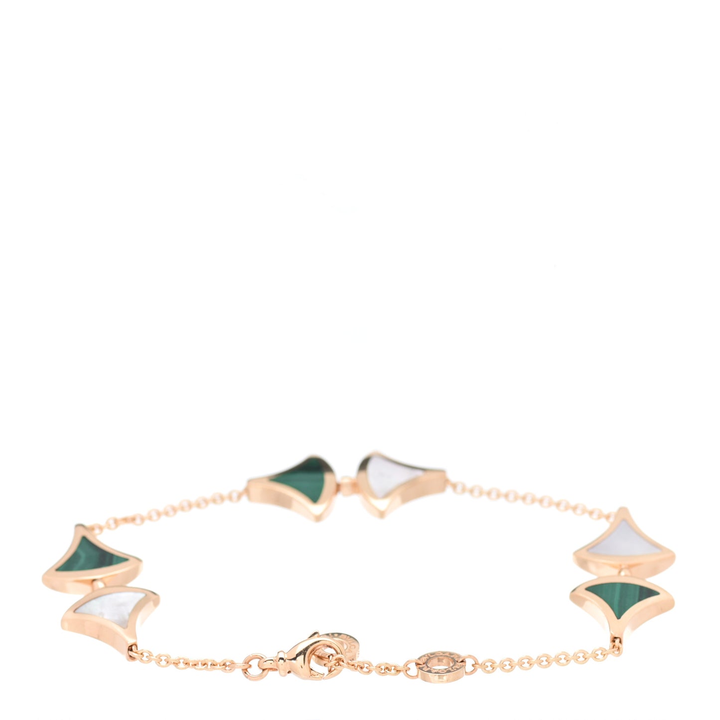 18K Rose Gold Mother of Pearl Malachite Divas' Dream Bracelet