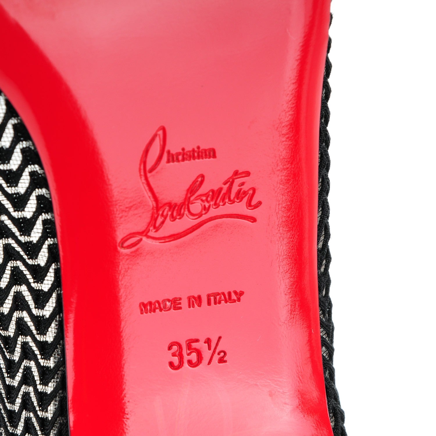 Christian Louboutin Shiny Nappa Maille Miss Mix Flats 35.5 Version Black 6 of 8