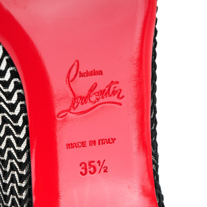 Christian Louboutin Shiny Nappa Maille Miss Mix Flats 35.5 Version Black 6 of 8