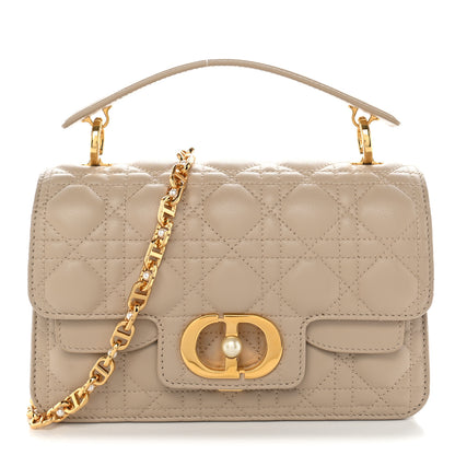 Christian Dior Calfskin Cannage Small Jolie Top Handle Bag Powder Beige 1 of 11