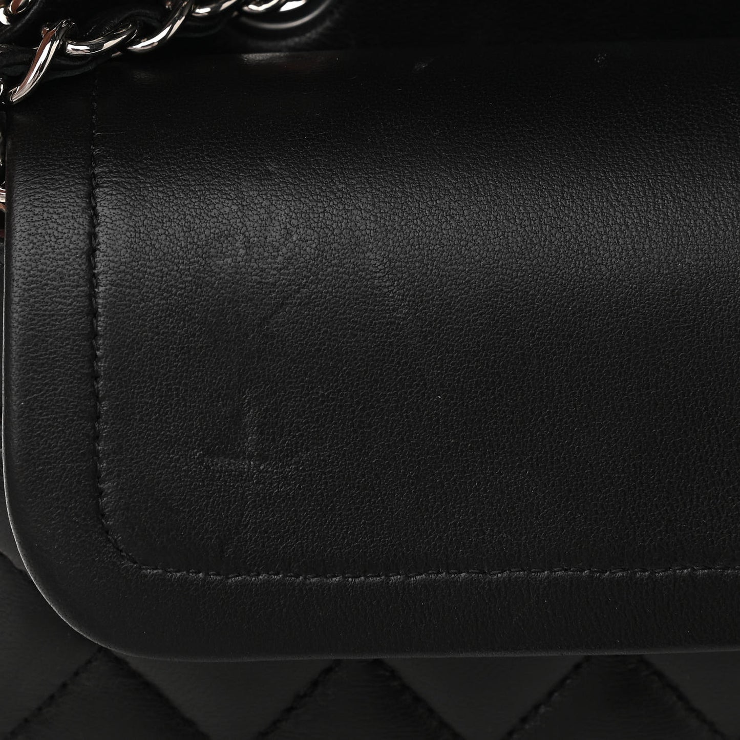 Lambskin Quilted Medium Double Flap Black