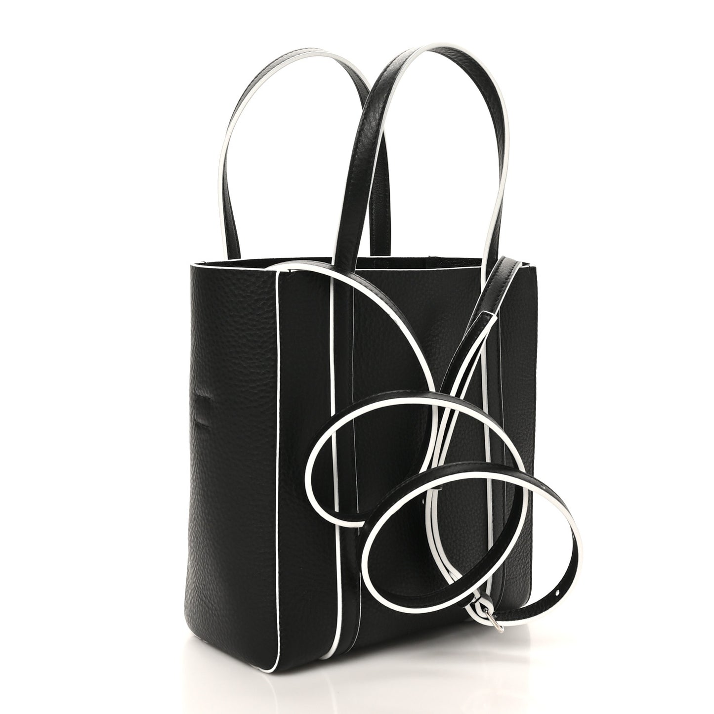 Smooth Calfskin Logo Double Sided XXS Everyday Tote Black White
