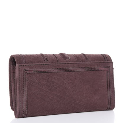 Burberry Luggage Suede Penrose Continental Wallet Dark Heather 3 of 10