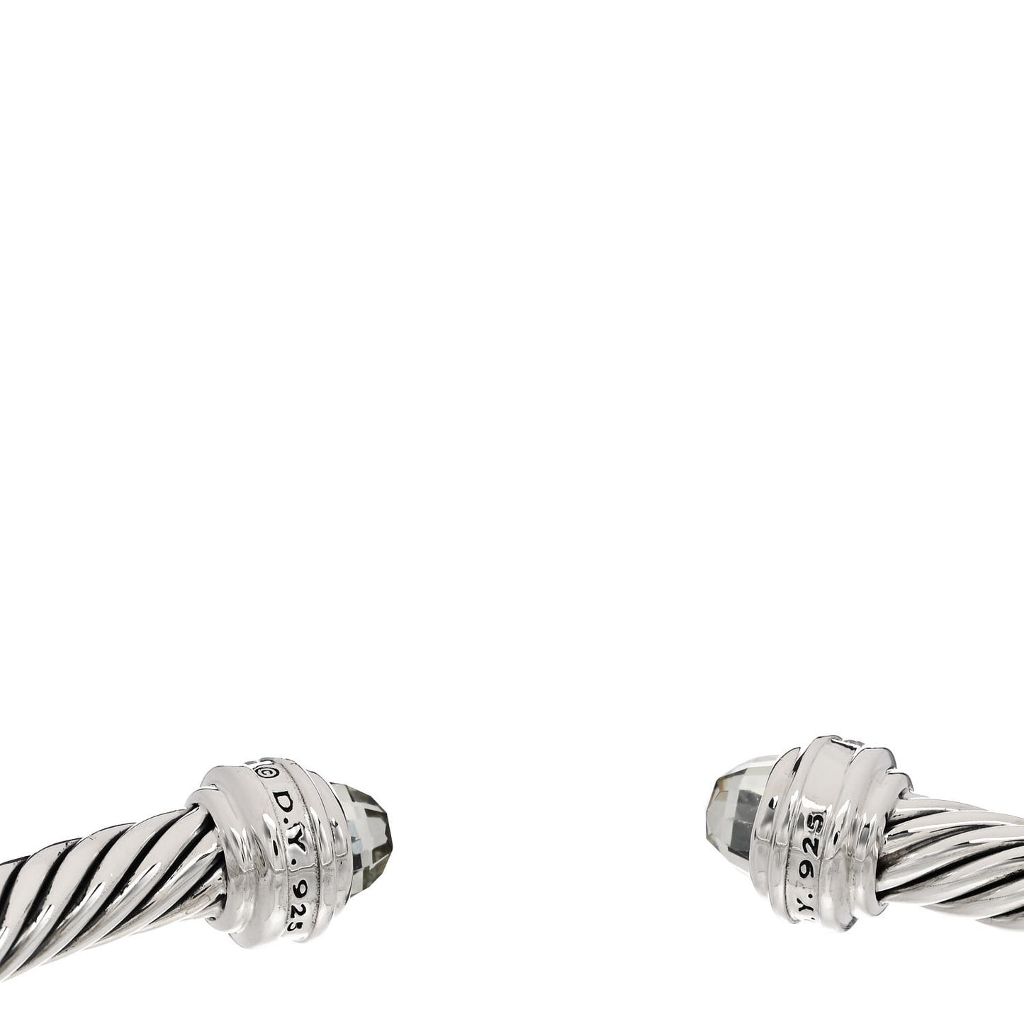 Sterling Silver Diamond Prasiolite 5mm Cable Classics Princess Bracelet