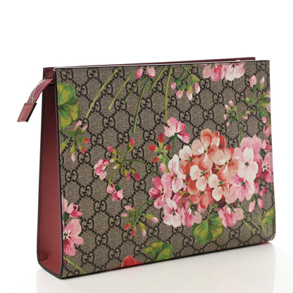Gucci GG Supreme Monogram Blooms Large Cosmetic Case Beige Multicolor Dry Rose 3 of 7