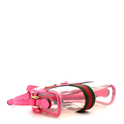 Gucci Vinyl Web Mini Ophidia Transparent Shoulder Bag Fluorescent Fuchsia 6 of 31