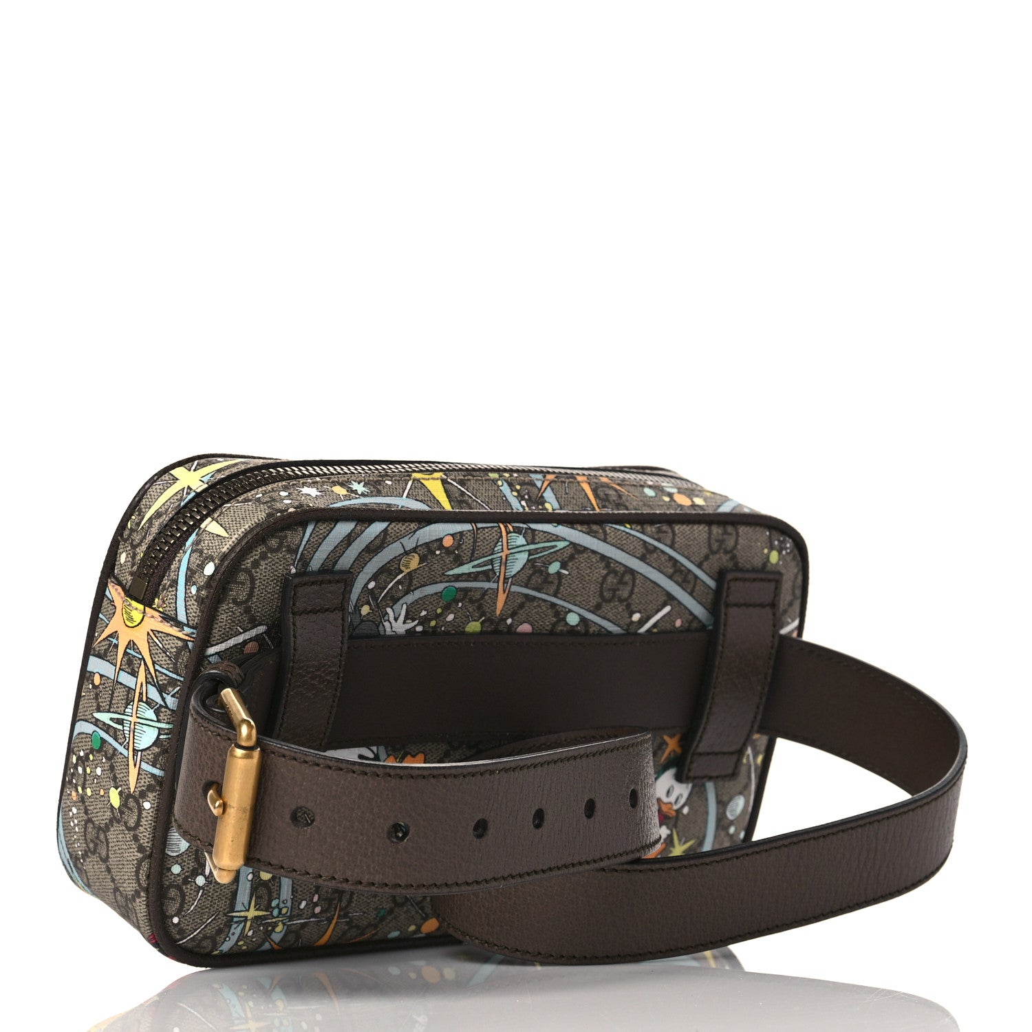 Gucci X DISNEY GG Supreme Monogram Donald Duck Small Interlocking G Belt Bag 80 32 Beige Multicolor New Acero 2 of 10