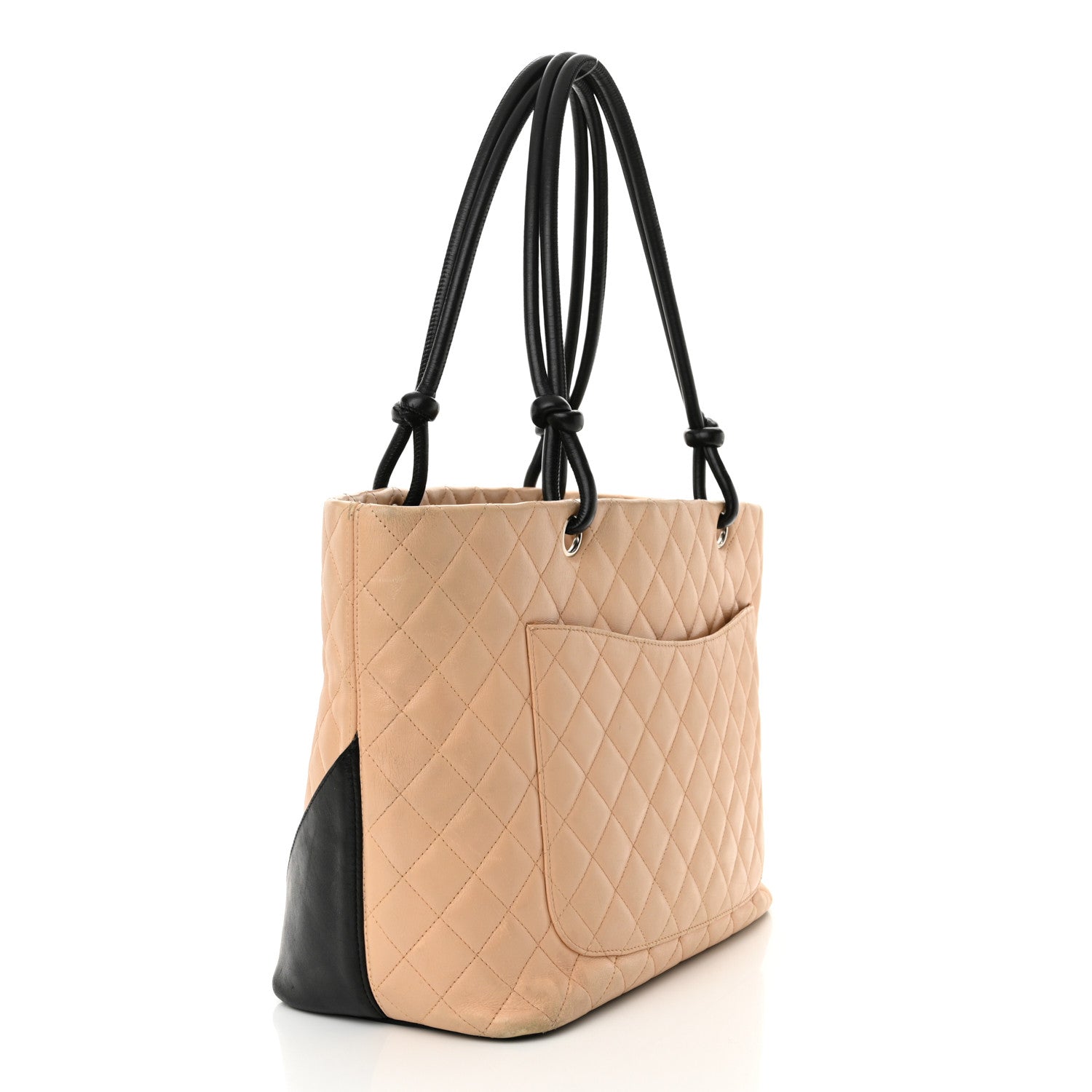 Chanel Calfskin Quilted Large Cambon Tote Beige Black 3 of 18