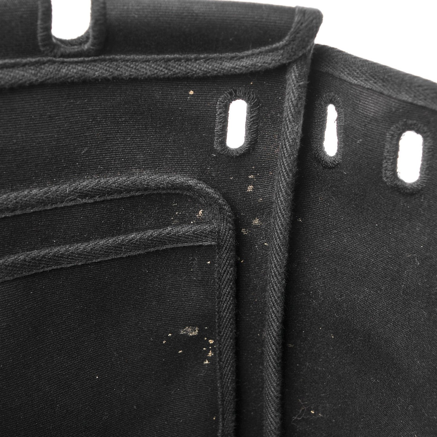 Toile Vache Calfskin Herbag 30 PM Black Natural